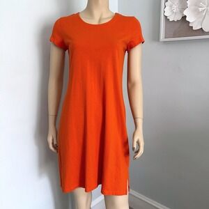 Tommy‎ Bahama Petite Pima cotton short sleeve Tshirt dress orange women's S